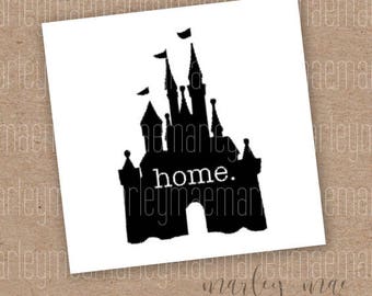 cinderella castle home decal, car decal, window sticker