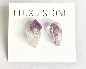 Amethyst Studs // Semi Precious Stone Earrings