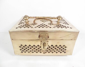 Vintage Brass Cricket Box - Vintage Brass Trinket Box - Decorative Brass Box