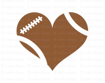 Download Football Heart Football Love SVG Football SVG Football Cut