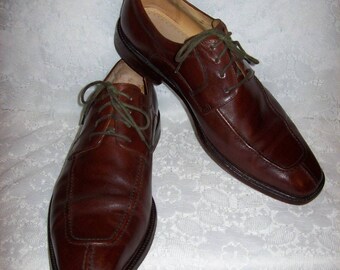 Vintage Men's Brown Leather Split Toe Oxfords by Pronto Uomo Size 10 1/2 Only 15 USD