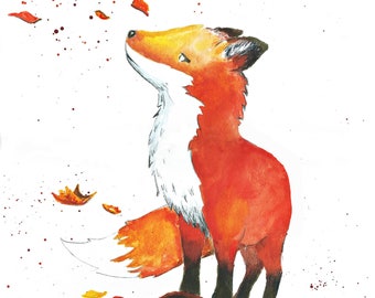 Fox and the Fall - Print - Poster