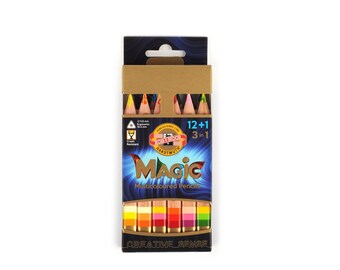 Magic crayon colored pencils set 3404 jumbo triangular KOH I NOOR drawing coloring multicolored special new art kids