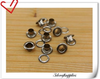 4mm Gunmetal copper Eyelet grommet Grommets eyelets 100 sets AC90