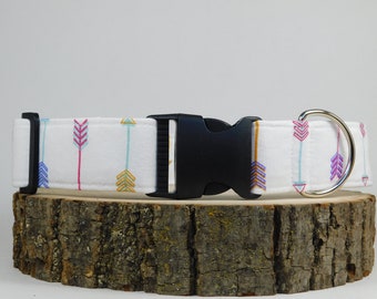 Dog Collar/ Arrow Dog Collar/ White Dog Collar/ Fabric Dog Cllar/ Pet Accessories