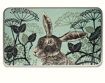 Quirky Hare metal, tin keepsake box, perfect present, gift, Christmas, birthday