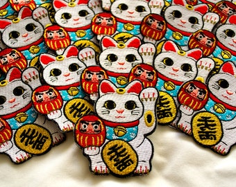 Lucky Cat / Maneki Neko Iron-on Patch