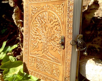 Leather Rustic Journal - Tree of Life Sketchbook - Handmade Notebook - Embossed Celtic Journal - Leather Travel Book - Adventure Journal