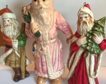 Santa Claus Ornaments Set of Three