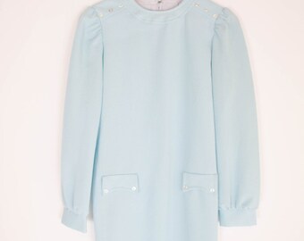 vintage 60s sky blue mod mini dress