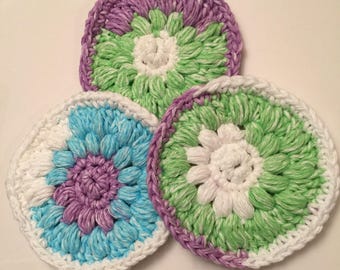 Face Scrubbies Spa Essentials Bath Cloth Face Wipes Facial Round Cloth Facial Wipes Spa Gift Skin Care Scrubbies Crochet Face Cloth Bath Set