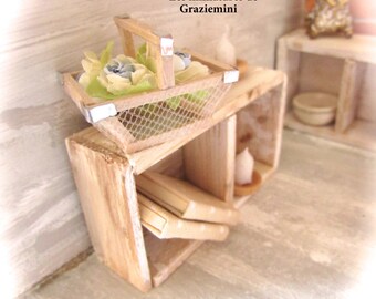 Miniature basket - scale 1:12- Dollhouses miniatures