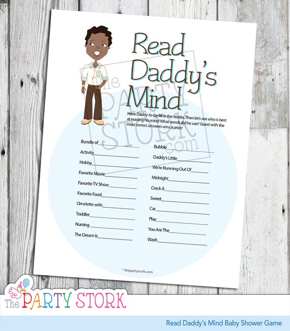 african american baby shower game read daddys mind