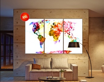 world map large print on canvas wall art canvas wall art world map large print art artwork large world map Print home office decoration