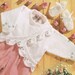 Baby embroidery and leaf cardigan vintage knitting pattern PDF