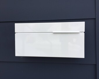White Modern and contemporary mailbox LOUIS W, Modern Mailbox, Wall Mounted mailbox - contemporary - white #147W