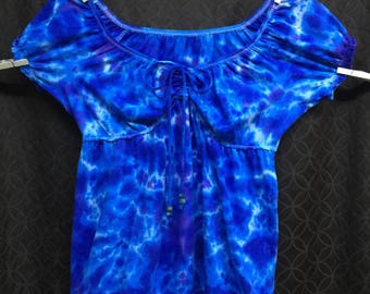 Women's Water Tie-Dye Babydoll Blouse