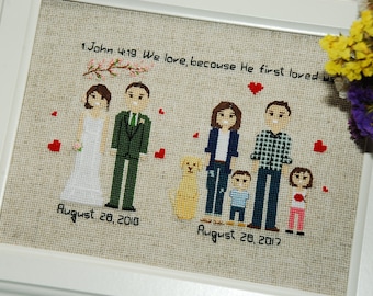 Personalized family gift 4th Wedding Anniversary Fourth Anniversary Gift 4th anniversary 4 Year Anniversary Linen Silk Anniversary Gift
