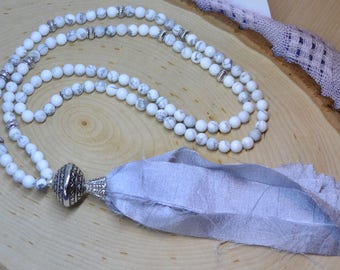 Matte White Howlite Boho Style Necklace