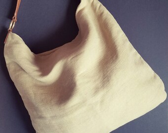 Tan Jute Hobo Handbag