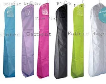 72"- 6 fabric colors - Seamist Garment Bag - Lavender Garment Bag - Pink Garment Bag - Black Garment Bag - Lime Garment Bag - White Gown Bag