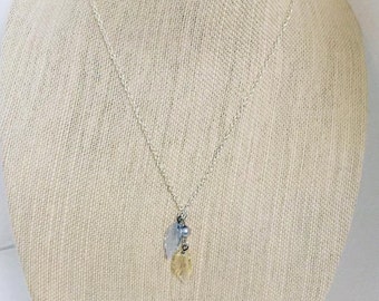 Glass Leaf charm necklace