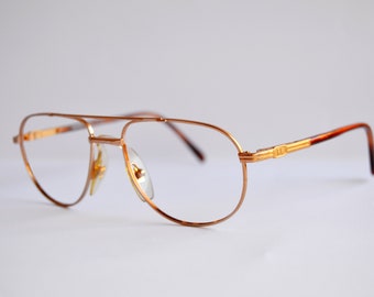 Vintage glasses. Oversize Eyewear. XAFFER. No worn. Classic Aviator drop retro pilot. Made in Spain. Rx eye glasses 80s 90s Occhiali.Metal.
