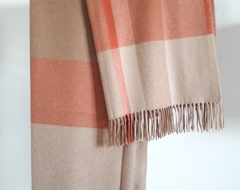 Wool Throw, Wool Blanket, Camel Wool Throw,100% Natural Camel Wool Throw, Plaid Pattern ,Wool Blanket, Sofa Throw, Size 150X200 cm
