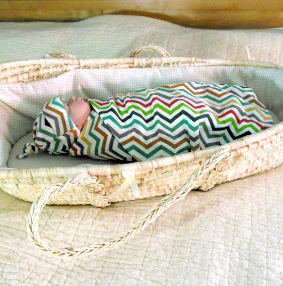 Organic baby set baby hat and swaddle new baby swaddle