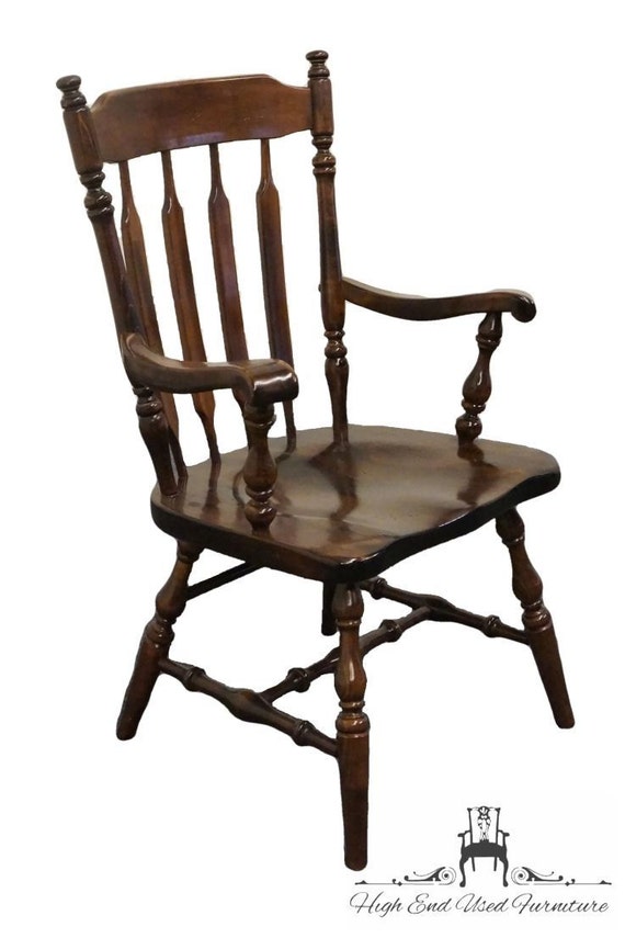 ETHAN ALLEN Antiqued Pine Old Tavern High Back Catkin Arm - ETHAN ALLEN Antiqued Pine Old Tavern High Back Catkin Arm