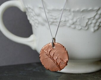 Botanical Copper Necklace, Little Bluestem Necklace, Prairie Grass Necklace, Kansas Necklace, Nature Necklace, Copper Pendant, Mixed Metal