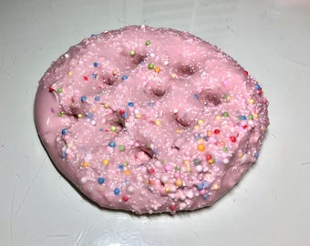 Pink SPRINKLED DONUT Floam Slime *CRUNCHY*