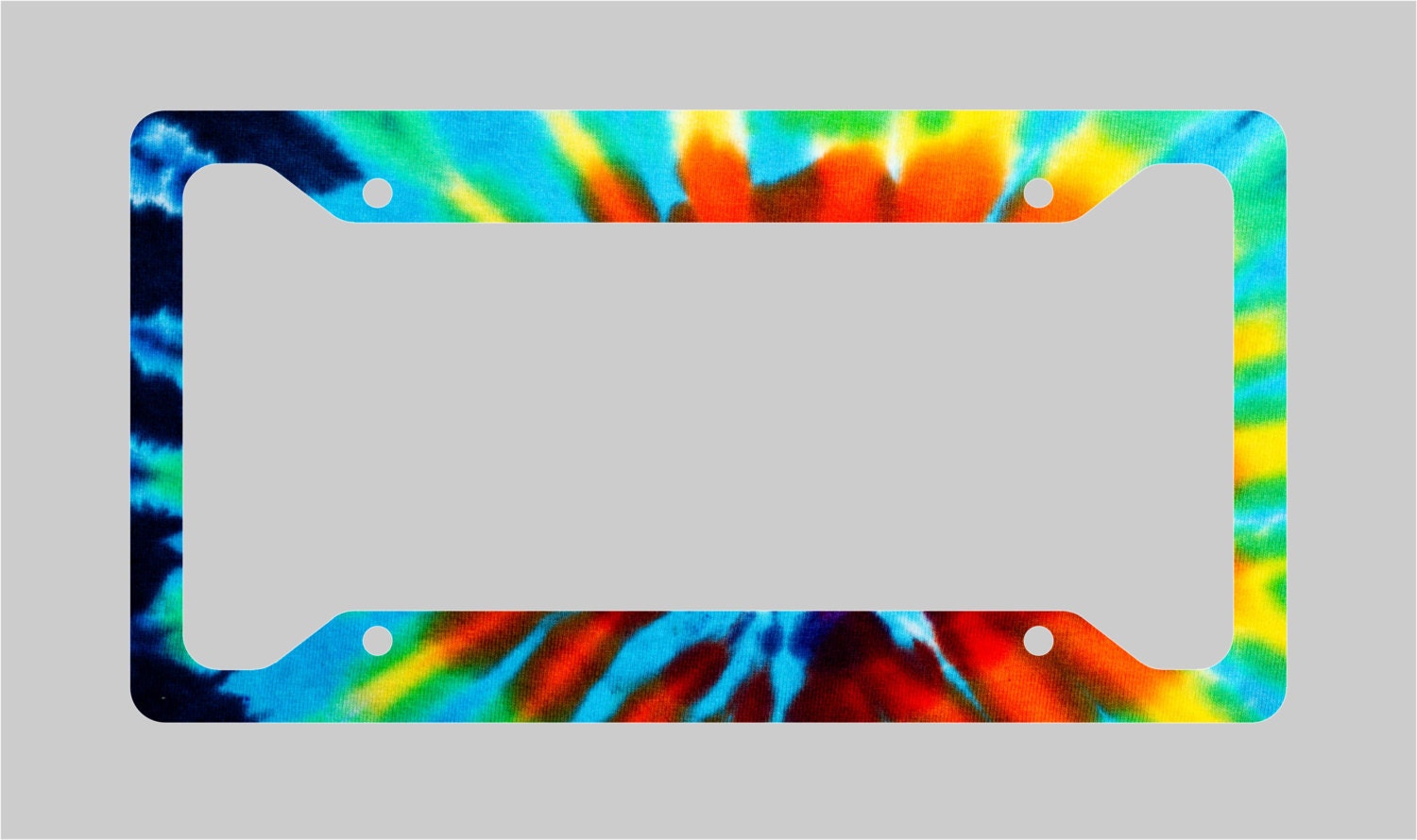 Tie Dye Print Canvas License Plate Frame Zoom