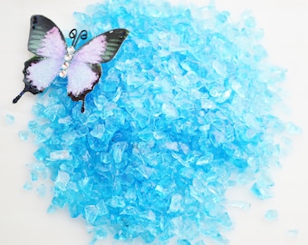 Light Blue Small Glass Chips - Beach - Glass - Crafting - Beach Decor - Other Colors available (5 oz bag) ~ Sea Glass Chips Only