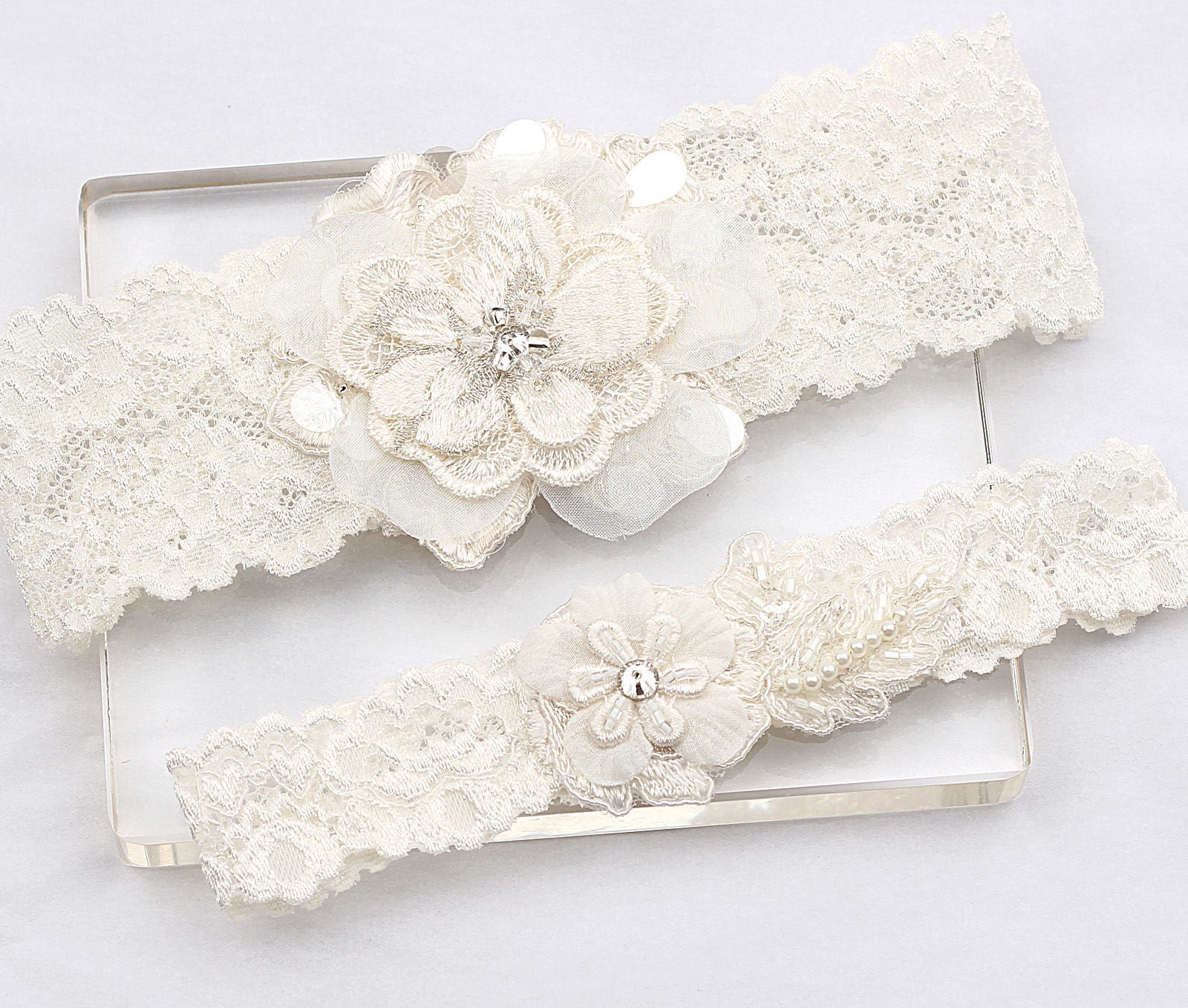 Ivory Lace Garter Set Wedding Bridal Garter Set Wedding