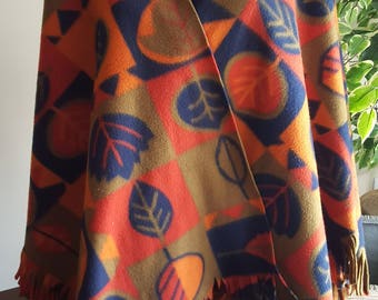 Arctic Fleece Fringed Shawl Cape Handmade Metis Indigenous