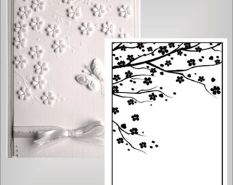 Elegant Embossing folder Flowering Garden by Nellie Snellen Cuttlebug & Universal machine compatable - card making and scrapbooking