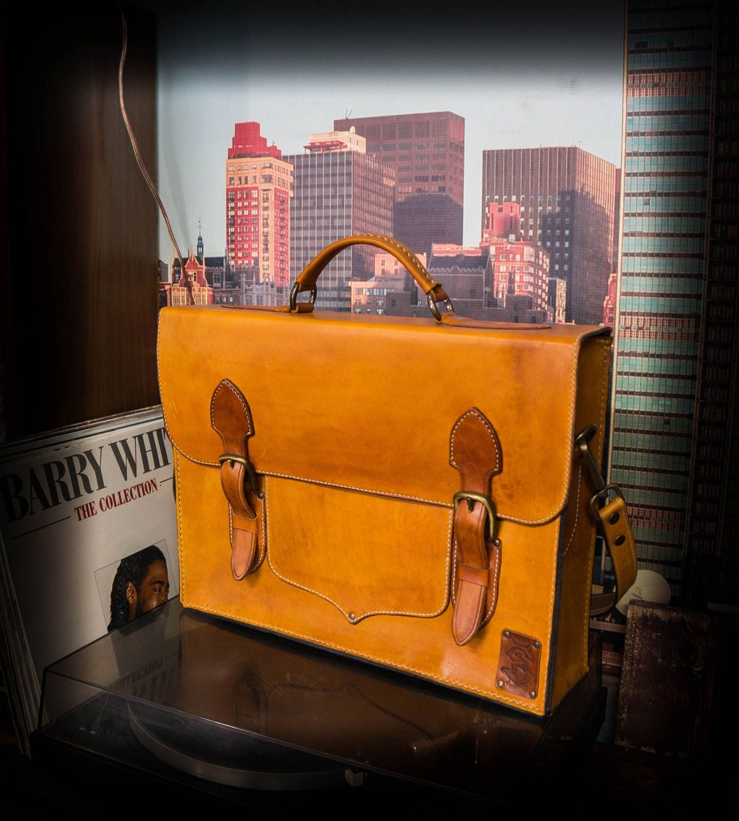 Genuine leather laptop bag