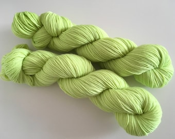 Lime Semi Solid Hand Dyed Superwash Merino Sock Yarn