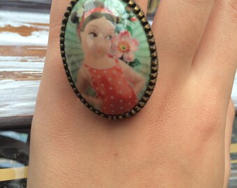 Ring MICHAL NEGRIN Adjustable Doll Cabochon