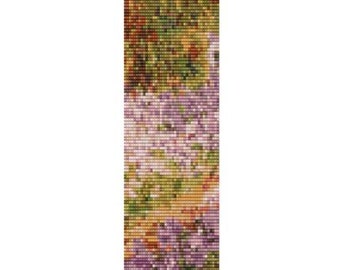 Slice of Iris In Monet's Garden cuff, pattern for loom or peyote