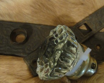Vintage Set of Door Plates and Door Knob