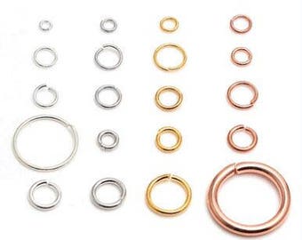 Gold Plated Sterling Silver Jump Rings Open Jump Rings Pack of 10
