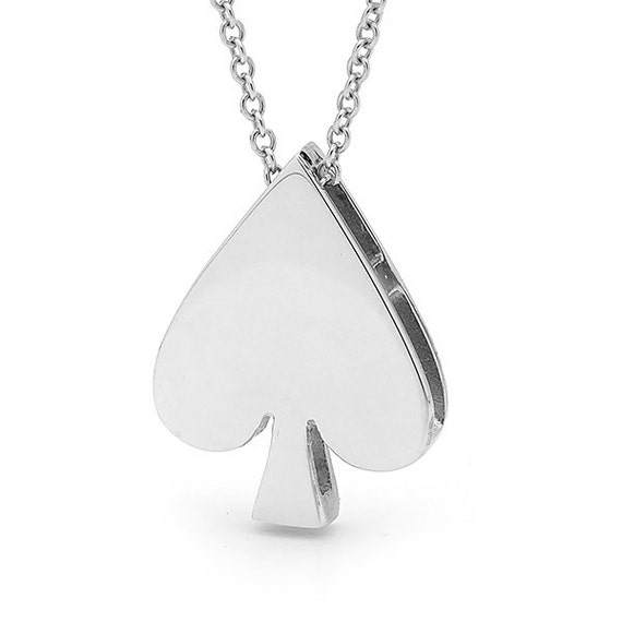 Sterling Silver Spade Necklace Playing card symbol Alice in