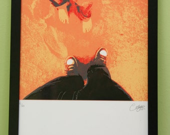 The meeting, original illustration serigraphy