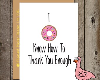I donut know - Thank You Card