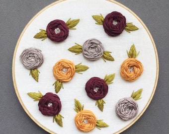 Embroidery Art - Embroidery Hoop Art - Hand Embroidery - Modern Embroidery - Embroidered Home Decor - Nursery Decor - Floral Embroidery