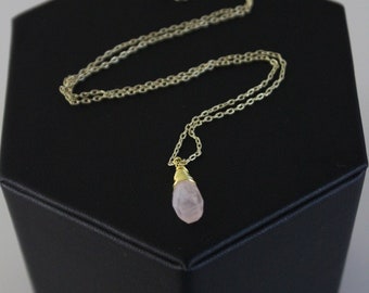 Rose Quartz briolette necklace