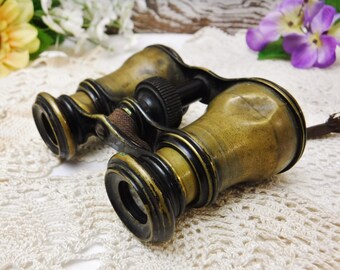 Antique Opera Glasses/Binoculars/Brass Opera Glasses/Steampunk Decor/Pocket Binoculars/Antique Binoculars/Superior Glasses/1920's/Vintage