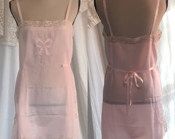 Vintage 1920's Pink Crepe Step-In Chemise -Never Worn